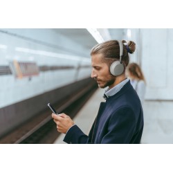 Yealink Headset - BH72 - Wireless Bluetooth NC with Retractable Mic, BT Dongle & Charging Stand Dual Teams Silver