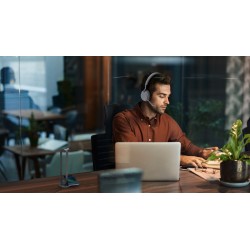 Yealink Headset - BH72 - Wireless Bluetooth NC with Retractable Mic, BT Dongle & Charging Stand Dual Teams Silver