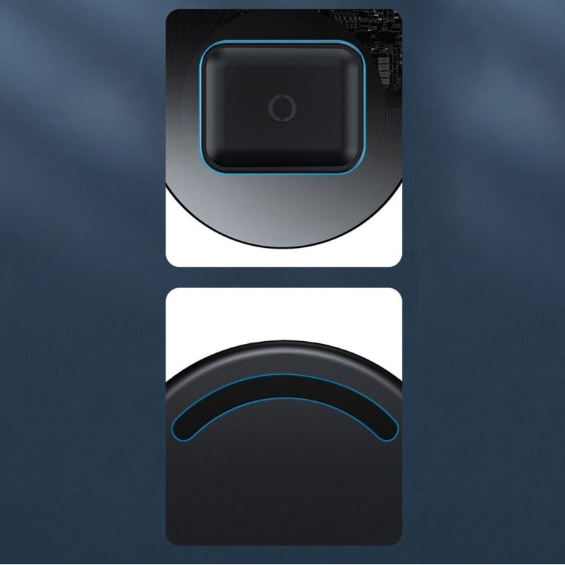 Baseus Simple 2in1 QI Wireless Charger Turbo Edition 24W Black - 2in1, QI Wireless Charger, Turbo Edition, 24W, Black