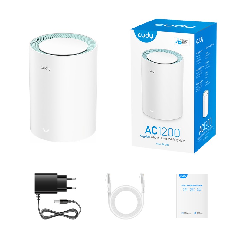 Cudy Whole Home Mesh - M1300 - Extra Unit AC1200 Dual Band Gigabit Wi-Fi 1-Pack — Buy in Cyprus with Fast Delivery