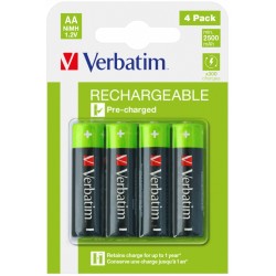 Verbatim Rechargeable AA 2500mAh Batteries (4pcs) - Rechargeable AA 2500mAh Batteries — Buy in Cyprus with Fast Delivery