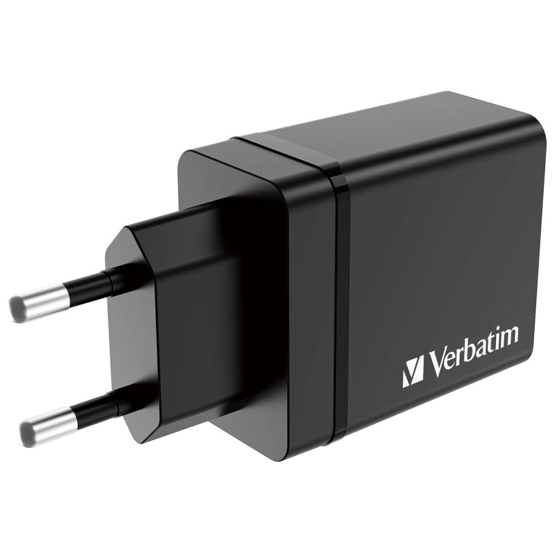Verbatim Wall Charger - CHR-30EU1 - 30W EU Plug 1 x USBC20W 3 x USBA Black — Buy in Cyprus with Fast Delivery