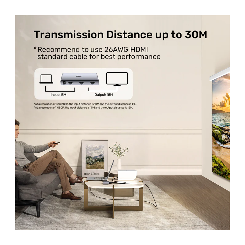 Unitek HDMI Splitter - V1130A - 1x2 4K30Hz — Buy in Cyprus with Fast Delivery