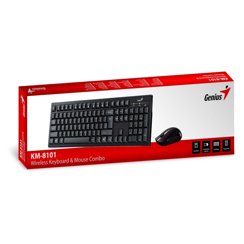 Genius Keyboard-Mouse Set Wireless - KM-8101 - Greek — Buy in Cyprus with Fast Delivery