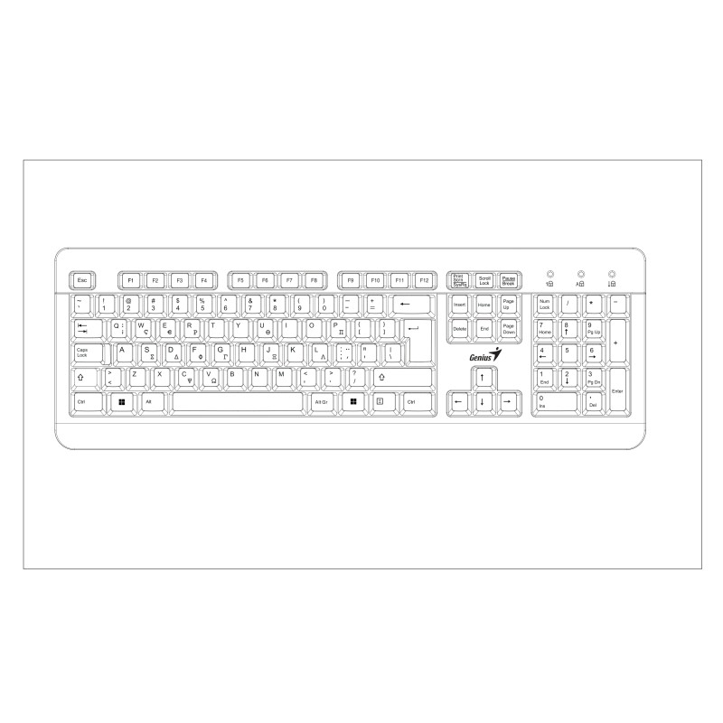 Genius Keyboard-Mouse Set - KM-160 - Wired, Greek — Buy in Cyprus with Fast Delivery