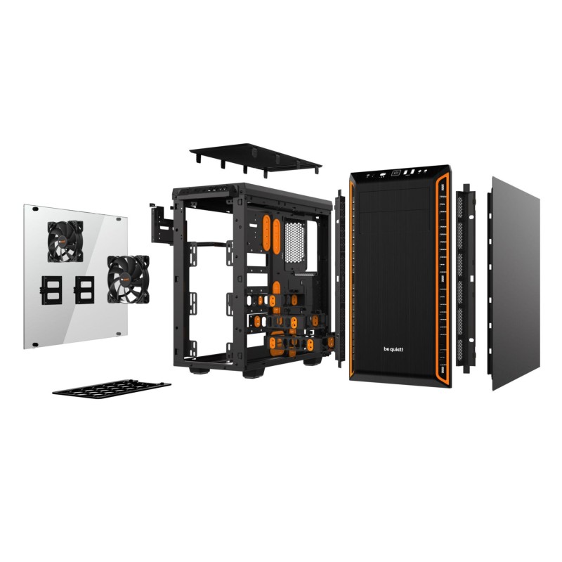 be quiet! Pure Base 600 Window - Mid Tower Case - Orange, ATX/mATX/Mini-ITX, 360mm Radiator Support