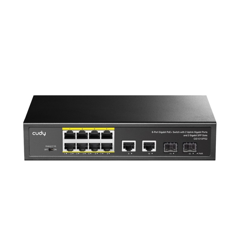 Cudy Switch PoE Gigabit - GS1010PS2 - 8PoE + 2GbE + 2SFP Uplink 120W — Buy in Cyprus with Fast Delivery