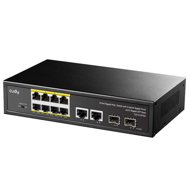Cudy Switch PoE Gigabit - GS1010PS2 - 8PoE + 2GbE + 2SFP Uplink 120W — Buy in Cyprus with Fast Delivery