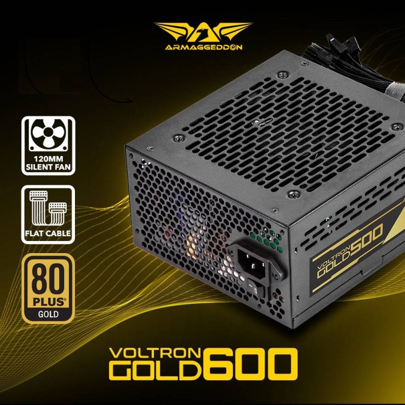 Armaggeddon Gaming PSU - 600W Certified 80+ Gold VOLTRON GOLD - Black — Buy in Cyprus with Fast Delivery