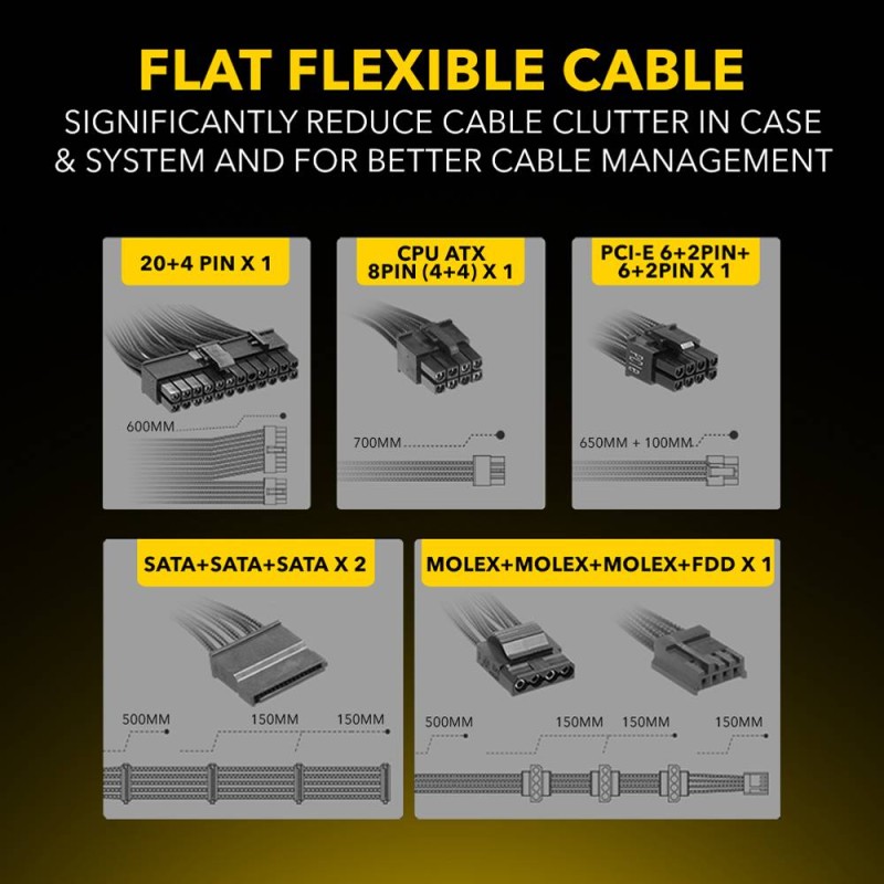 Armaggeddon Gaming PSU - 600W Certified 80+ Gold VOLTRON GOLD - Black — Buy in Cyprus with Fast Delivery