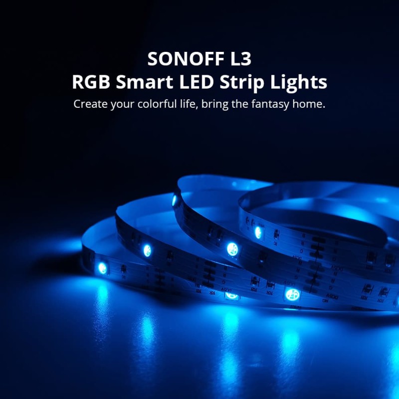Sonoff Smart LED Light Strip - L3-5M - RGB Indoor IP54 Wi-Fi BT — Buy in Cyprus with Fast Delivery