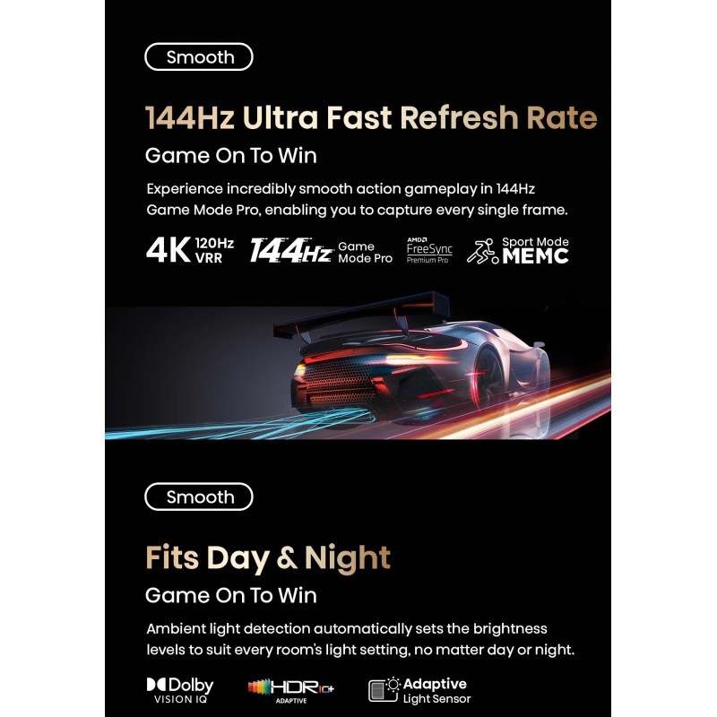 Hisense TV - 65UXKQ - 65'' 4K Smart QLED MINI LED 120hz Gaming TV — Buy in Cyprus with Fast Delivery