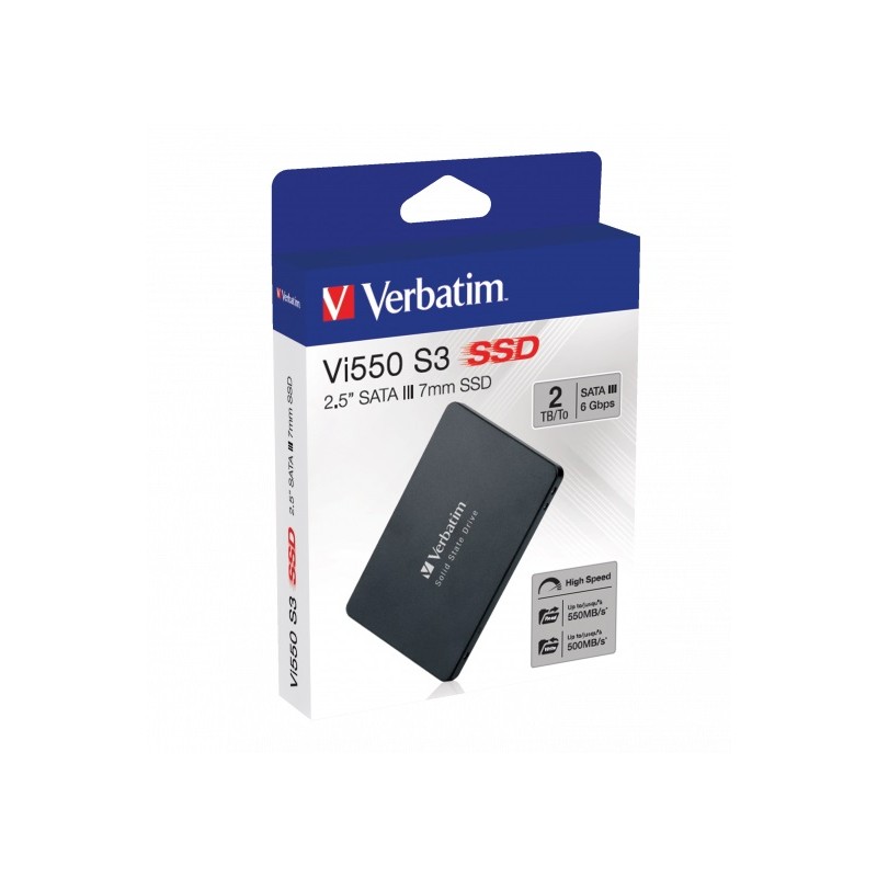 Verbatim Vi550 S3 2TB - 2.5" SATA III 6Gb/s 3D NAND SSD - 49354 (Boxed) — Buy in Cyprus with Fast Delivery