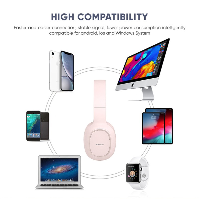 SonicGear Headphones - AIRPHONE 3 - Bluetooth Type-C Cloud Pink — Buy in Cyprus with Fast Delivery