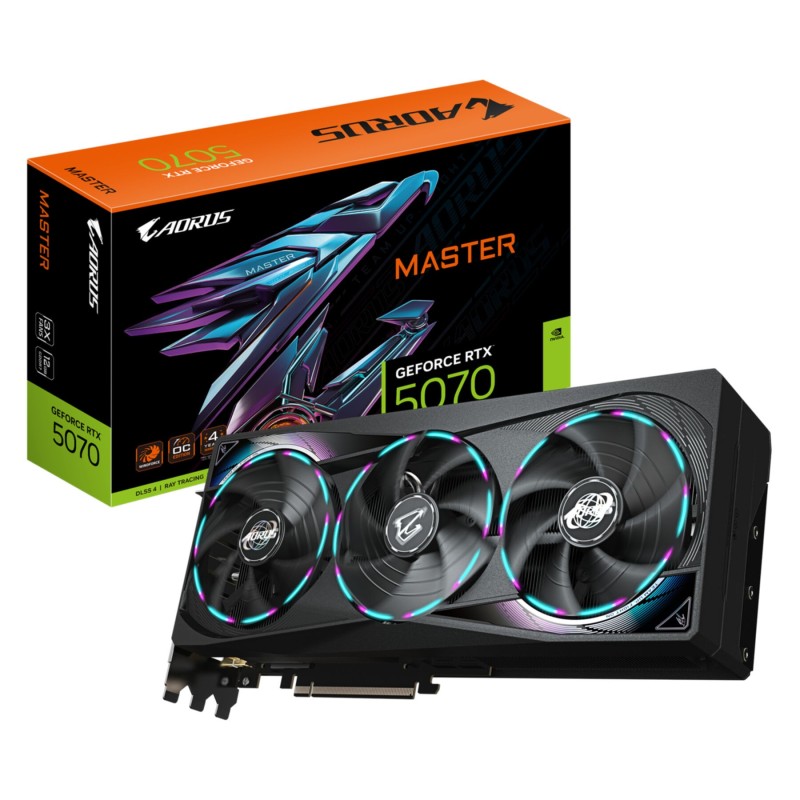 GIGABYTE AORUS Master GeForce RTX 5070 - Black, 12GB GDDR7, 2715 MHz, PCIe 5.0 — Buy in Cyprus with Fast Delivery