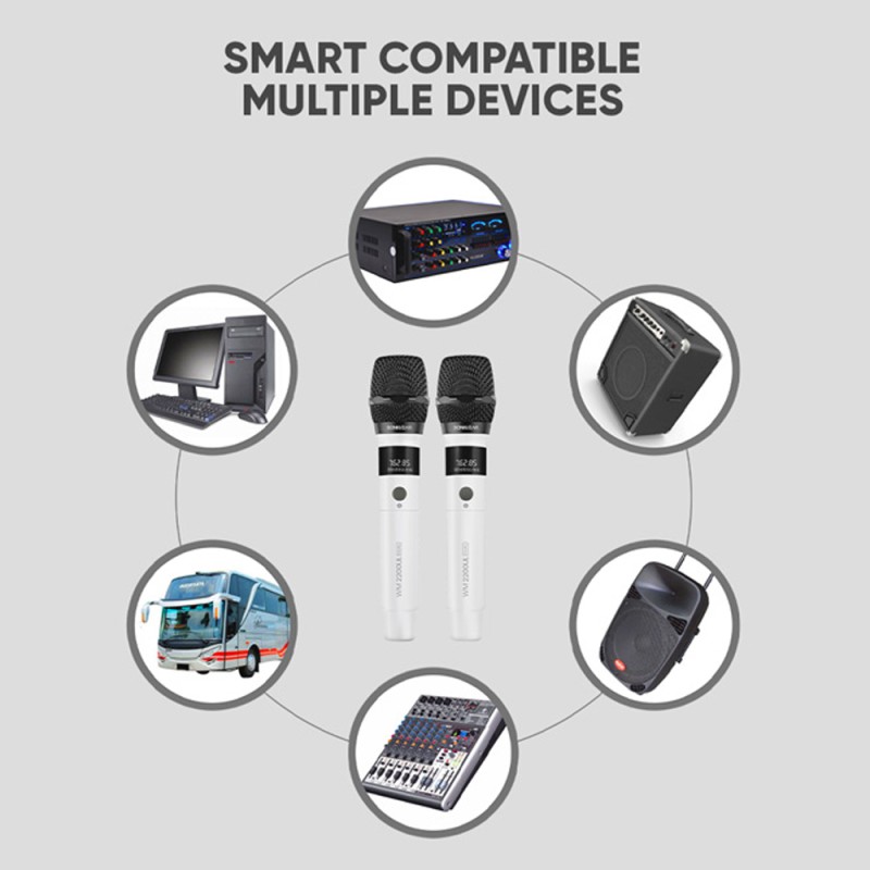 SonicGear WM2200UL - DUAL Gray 2 x Wireless 2.4GHz Rechargeable Microphone Handsets with LED Display