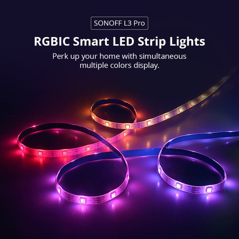 Sonoff Smart LED Light Strip RGBIC Outdoor IP54 Wi-Fi BT - L3-5M-P - RGBIC Outdoor IP54 Wi-Fi BT