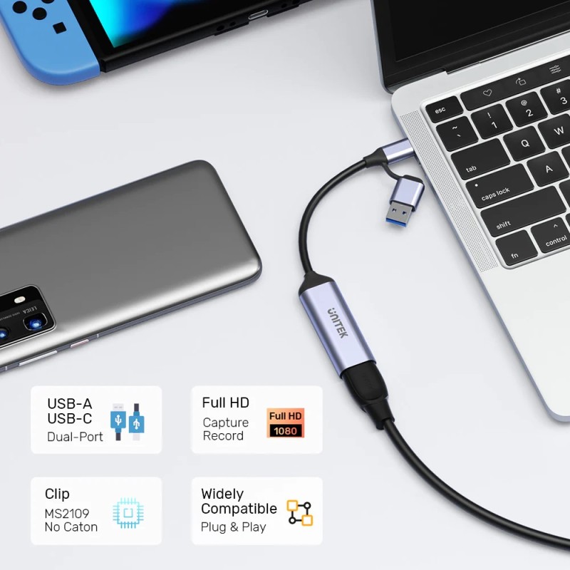 Unitek Capture Card HDMI to USB-C A 1080p - V1167A - HDMI to USB-C A 1080p — Buy in Cyprus with Fast Delivery