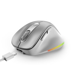 Genius Mouse - 9000S Pro - Wireless+BT Rechargeable Mini RGB Ergo Silver — Buy in Cyprus with Fast Delivery