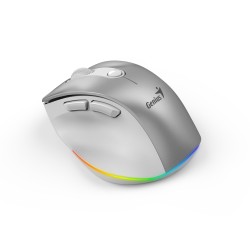 Genius Mouse - 9000S Pro - Wireless+BT Rechargeable Mini RGB Ergo Silver — Buy in Cyprus with Fast Delivery