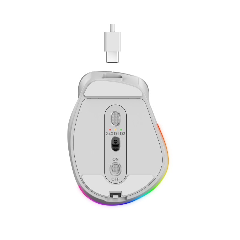 Genius Mouse - 9000S Pro - Wireless+BT Rechargeable Mini RGB Ergo Silver — Buy in Cyprus with Fast Delivery