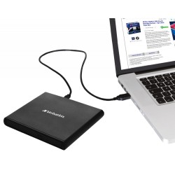Verbatim External Slimline CD/DVD Writer - USB 2.0 Black — Buy in Cyprus with Fast Delivery