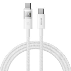 Baseus Cable USB-C to USB-C - Display 2 Series Braided 100W 1.0m White — Buy in Cyprus with Fast Delivery
