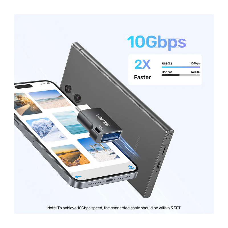 Unitek UCA USB-A Female to USB-C Male Adapter - A1048A - USB-A Female to USB-C Male, 10Gbps — Buy in Cyprus with Fast Delivery