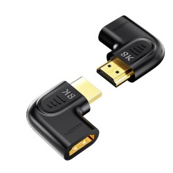 Unitek HDMI Adaptor - A1047ABK - 1x90 & 1x270 degrees RA 8K60Hz Vertical — Buy in Cyprus with Fast Delivery