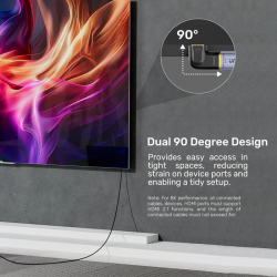 Unitek HDMI Adaptor - A1047ABK - 1x90 & 1x270 degrees RA 8K60Hz Vertical — Buy in Cyprus with Fast Delivery