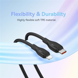 Baseus Cable Lightning to USB-C Pudding Series - 20W 1.2m Black — Buy in Cyprus with Fast Delivery