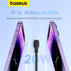 Baseus Cable Lightning to USB-C Pudding Series - 20W 1.2m Black — Buy in Cyprus with Fast Delivery