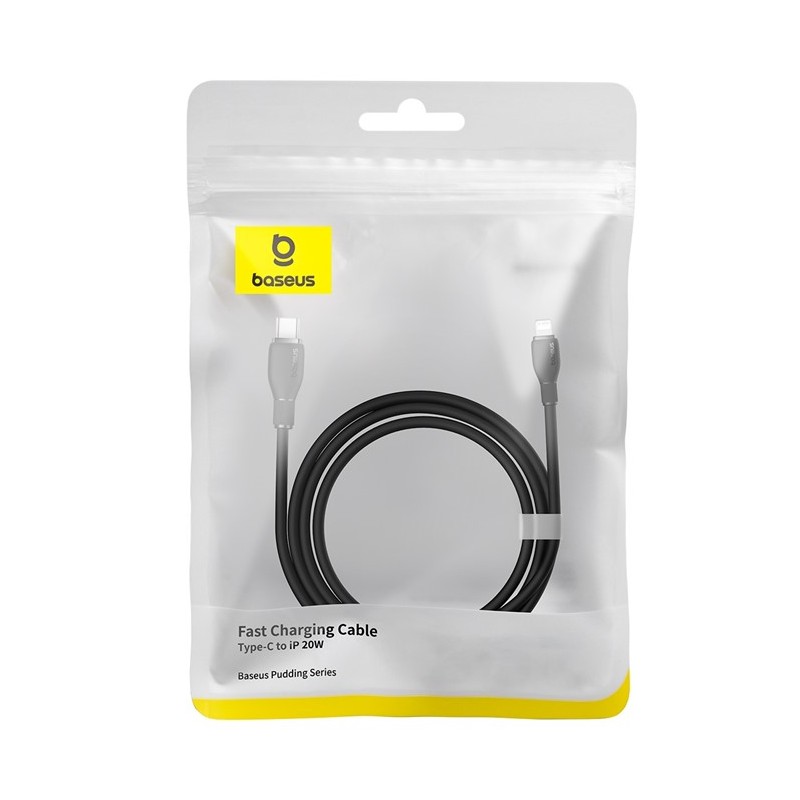 Baseus Cable Lightning to USB-C Pudding Series - 20W 1.2m Black — Buy in Cyprus with Fast Delivery