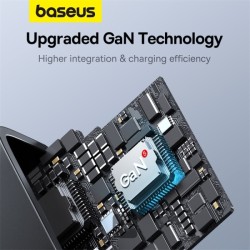 Baseus Charger Wall - 65W USB-Cx2 USB-A UK+100W USB-C Cable Black — Buy in Cyprus with Fast Delivery