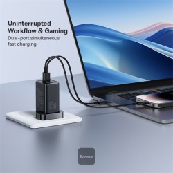 Baseus Charger Wall - 65W USB-Cx2 USB-A UK+100W USB-C Cable Black — Buy in Cyprus with Fast Delivery