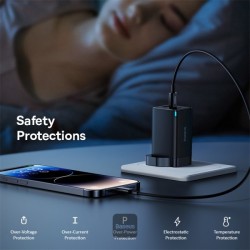 Baseus Charger Wall - 65W USB-Cx2 USB-A UK+100W USB-C Cable Black — Buy in Cyprus with Fast Delivery