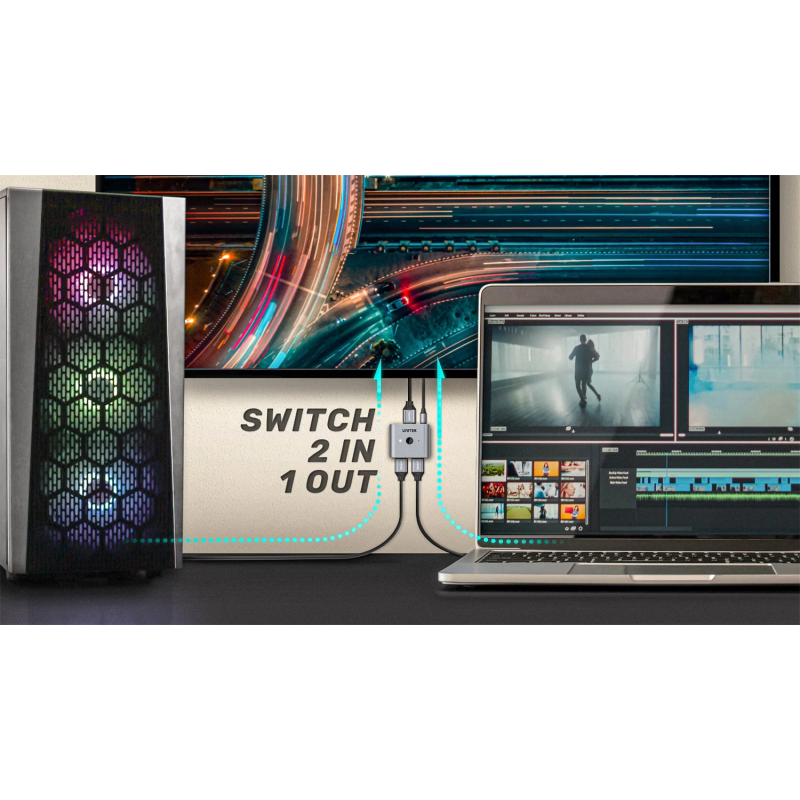 Unitek 2-Port HDMI Splitter Switch 8K - V1163A - 2-Port HDMI Splitter Switch 8K — Buy in Cyprus with Fast Delivery