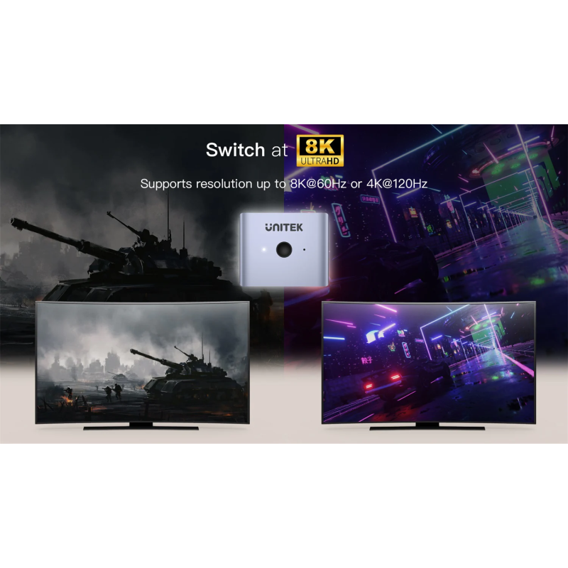 Unitek 2-Port HDMI Splitter Switch 8K - V1163A - 2-Port HDMI Splitter Switch 8K — Buy in Cyprus with Fast Delivery