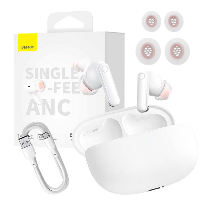 Baseus Headphones In Ear TWS ANC White - MZ10 - In Ear, TWS, ANC, White — Buy in Cyprus with Fast Delivery