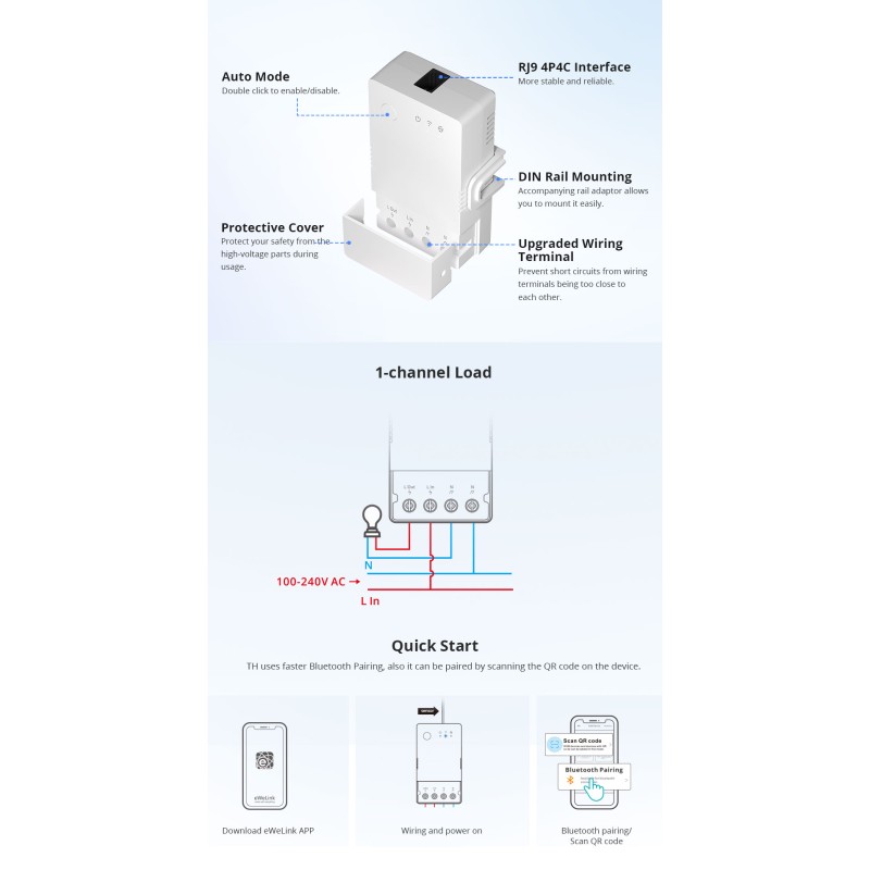 Sonoff WiFi Smart Switch TH Origin - THR316 - 16A — Buy in Cyprus with Fast Delivery