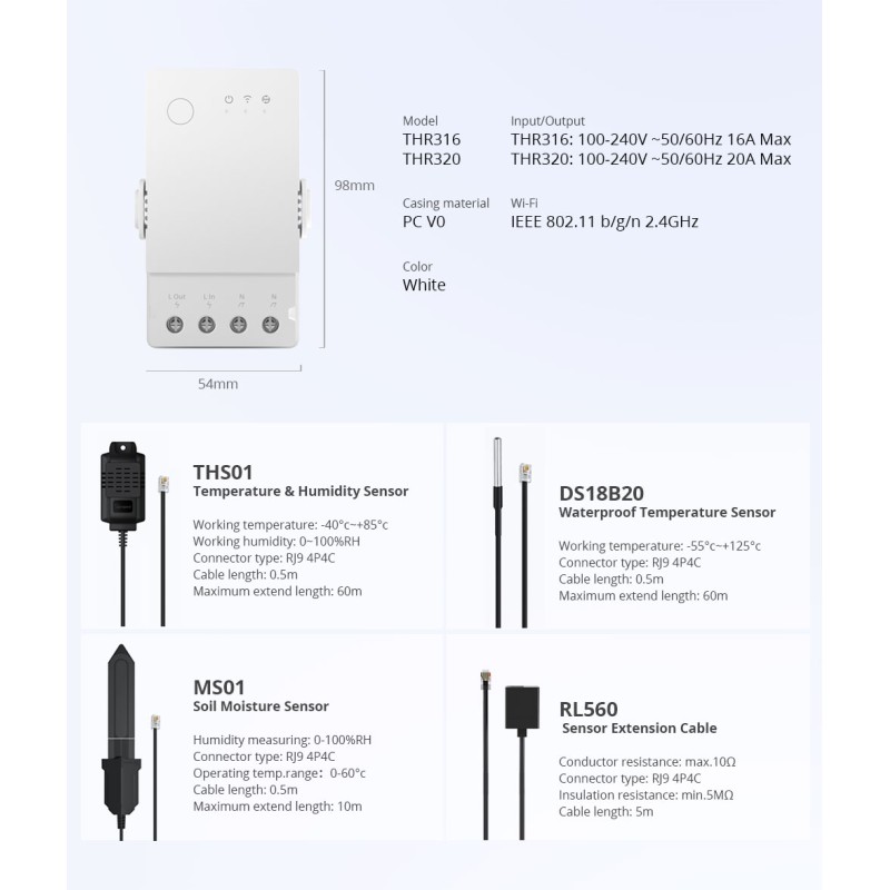 Sonoff WiFi Smart Switch TH Origin - THR316 - 16A — Buy in Cyprus with Fast Delivery