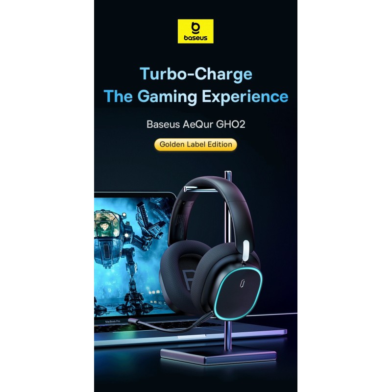 Baseus Wireless Headphones For PS5 PC Switch Gaming AeQur GH02 Black — Buy in Cyprus with Fast Delivery