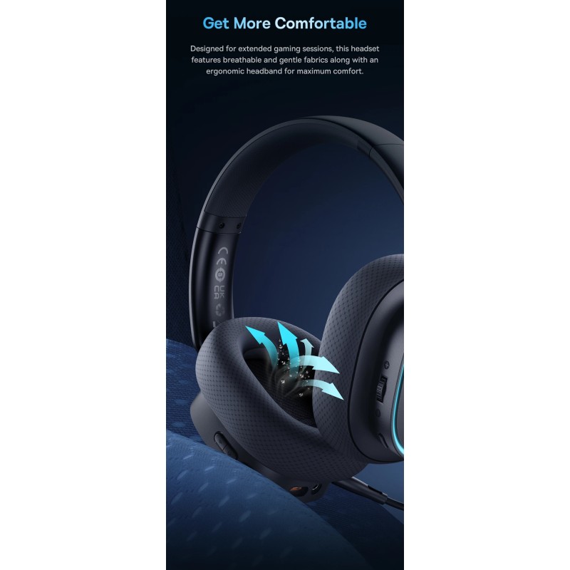 Baseus Wireless Headphones For PS5 PC Switch Gaming AeQur GH02 Black — Buy in Cyprus with Fast Delivery