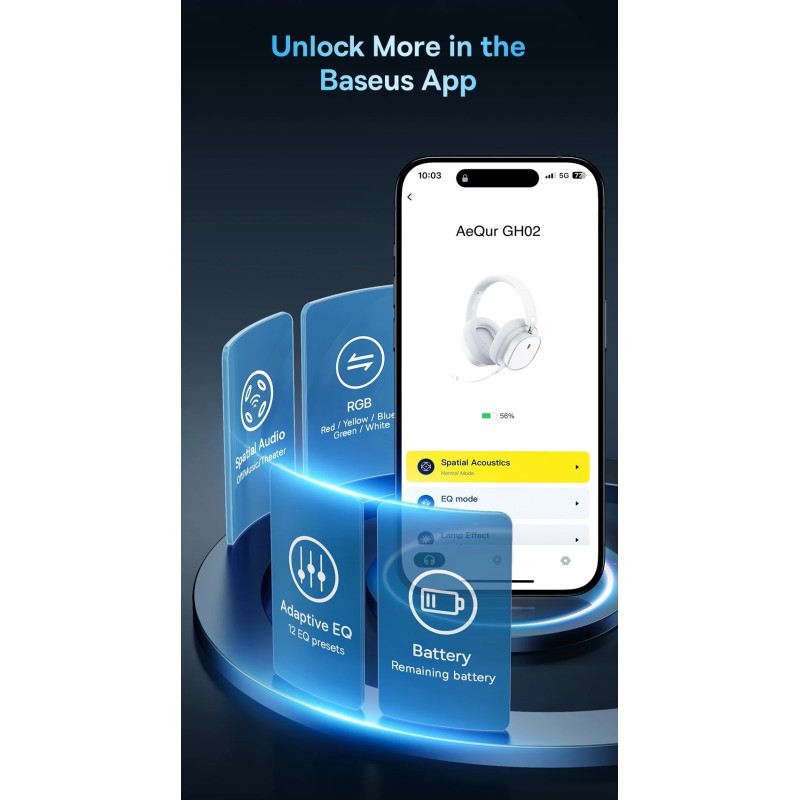 Baseus Wireless Headphones For PS5 PC Switch Gaming AeQur GH02 Black — Buy in Cyprus with Fast Delivery