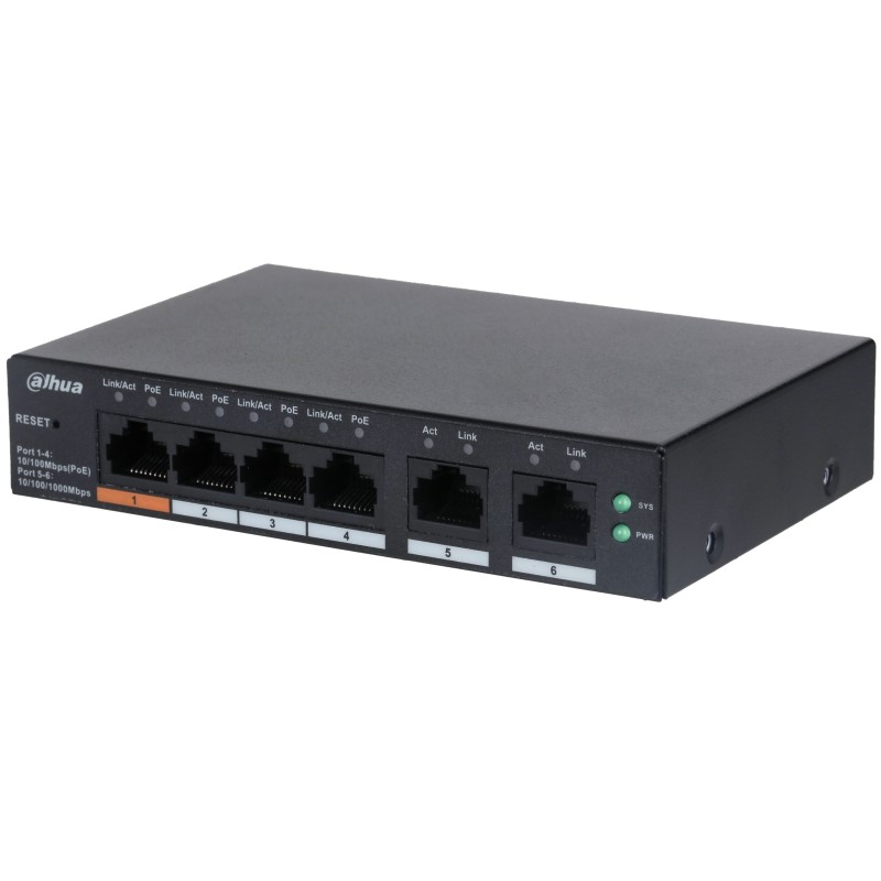 Dahua PoE Cloud Gigabit Switch - CS4006-4GT-60 - 4port +2UP 60W — Buy in Cyprus with Fast Delivery