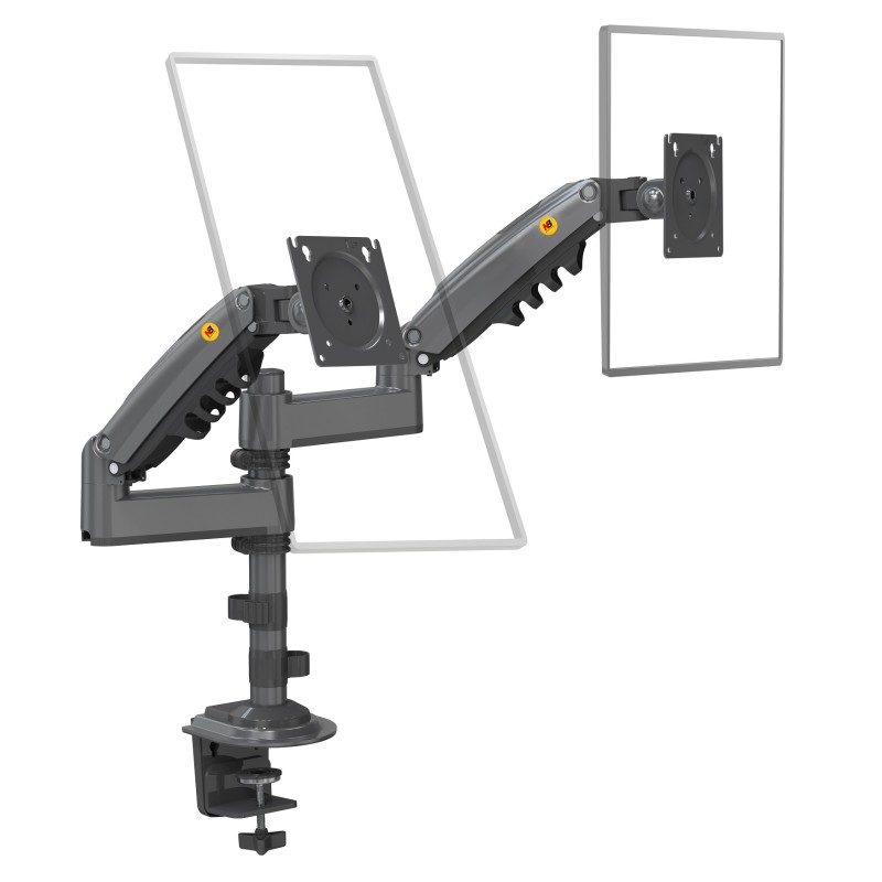 NBMounts Twin Arm Gas Desktop Monitor Mount (upgraded version) - H180 - Twin Arm Gas Desktop Monitor Mount (upgraded version)