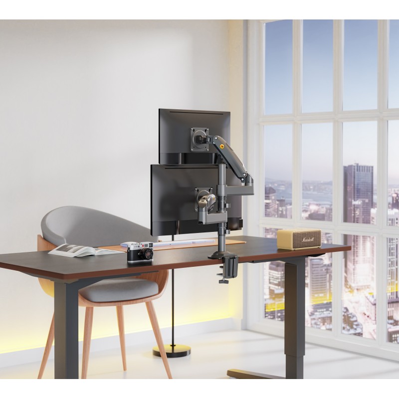 NBMounts Twin Arm Gas Desktop Monitor Mount (upgraded version) - H180 - Twin Arm Gas Desktop Monitor Mount (upgraded version)