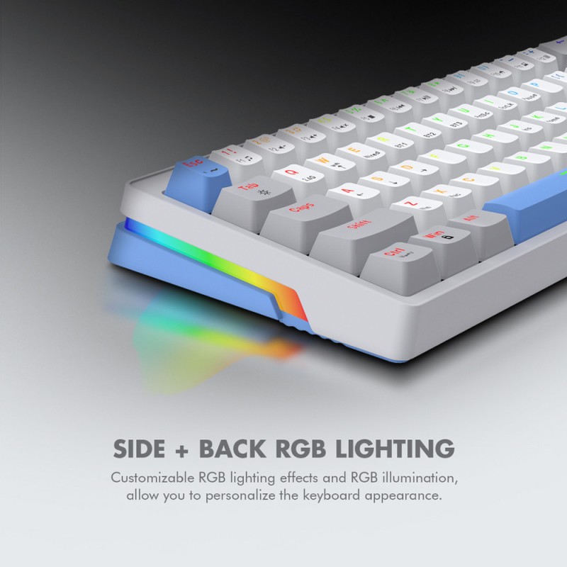 Armaggeddon Mechanical Gaming Keyboard - GMK-100 - Tri-Mode (2.4GHz+BT+USB-C) 63 Keys Linear (Red) Spring White