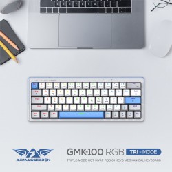 Armaggeddon Mechanical Gaming Keyboard - GMK-100 - Tri-Mode (2.4GHz+BT+USB-C) 63 Keys Linear (Red) Spring White