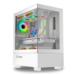 Armaggeddon Gaming Case M-ATX AQUARON Duplex White - Bottom USB Ports-310mm VGA — Buy in Cyprus with Fast Delivery